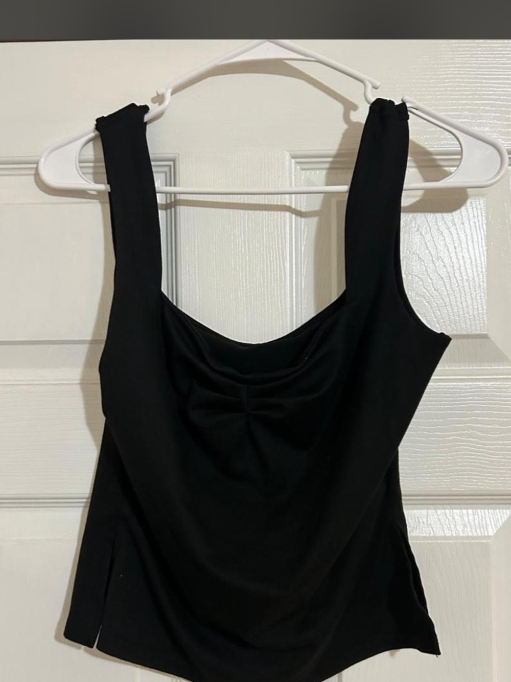 Black Sleeveless Draped Tank Top